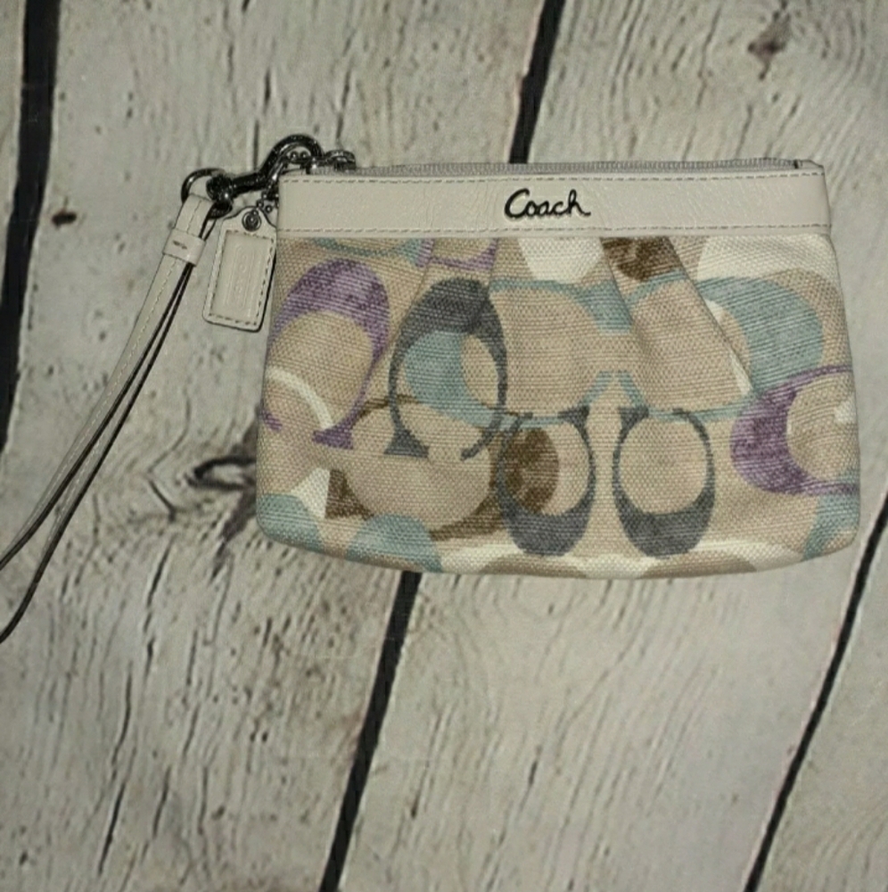 Coach Multicolored Logo Wristlet